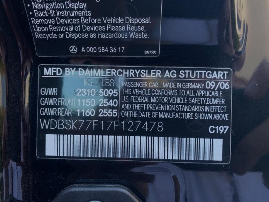  Mercedes-Benz SL600 (R230) 2007 года  (фото 183 из 189)